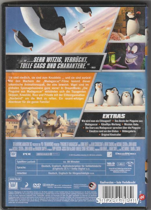 Pingwiny z Madagaskaru jęzniemiecki DVD mazowieckie Pruszków