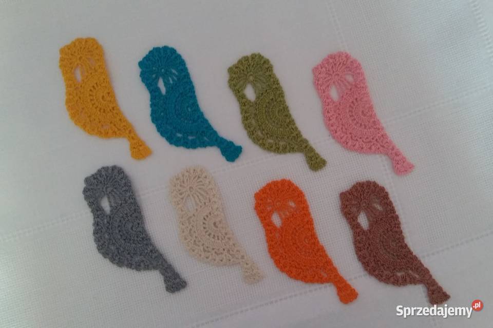 Ptaszki szydełkowe aplikacje śląskie Jaworzno