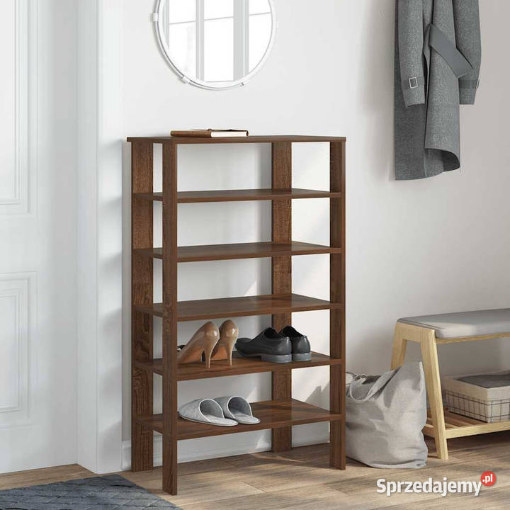 Półka na buty brązowy dąb 61x32x105 WM859866 mazowieckie Warszawa