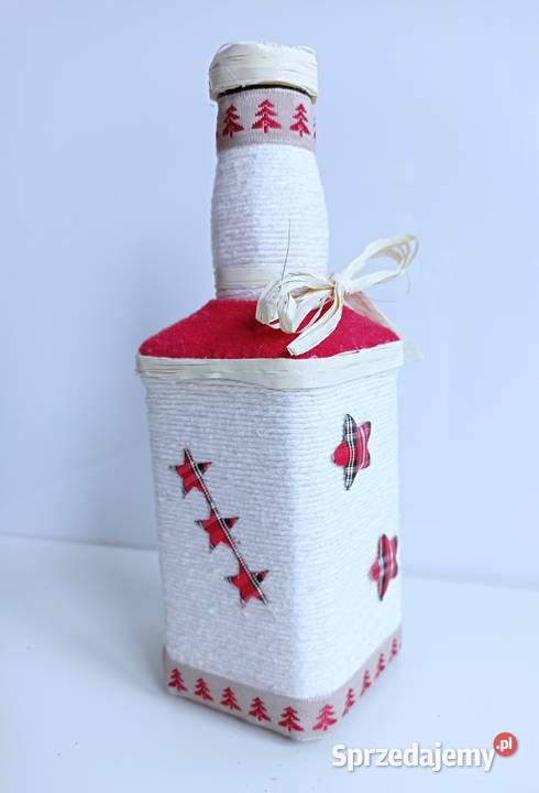 Butelka ręcznie zdobiona Boże Narodzenie Kante Katowice
