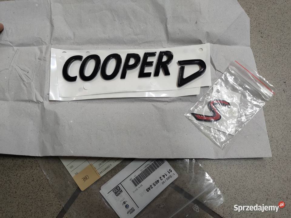 Napis emblemat na klapę Mini Cooper S SD czarny Babienica