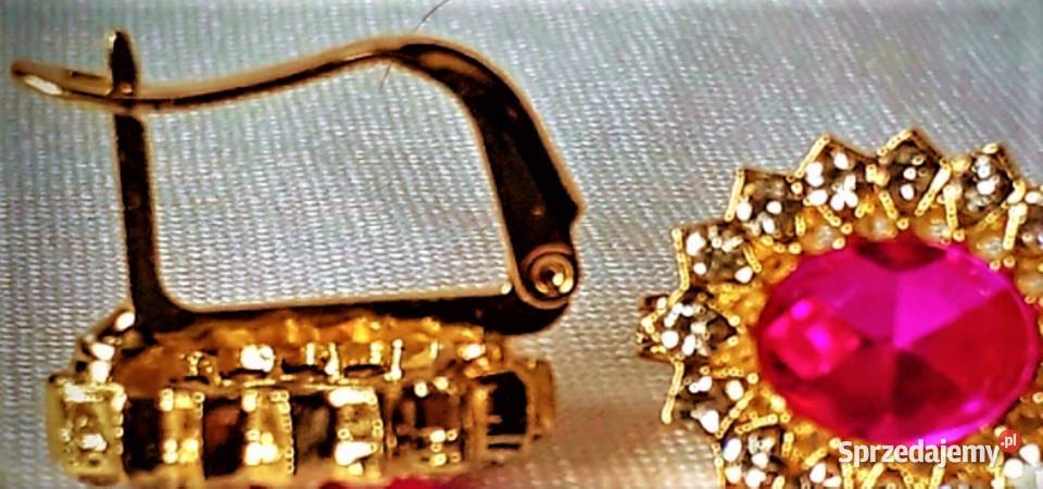 Piękne Luksusowe Złoto14k Klasyczne Kolczyki Poraj