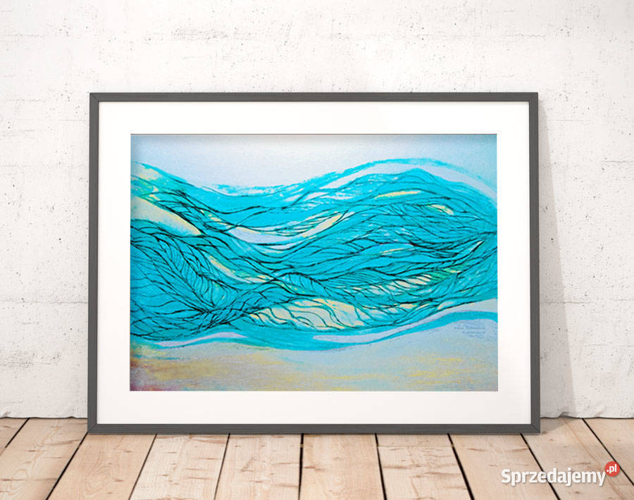 morze plakat turkusowy plakat ładna grafika na Opole sprzedam