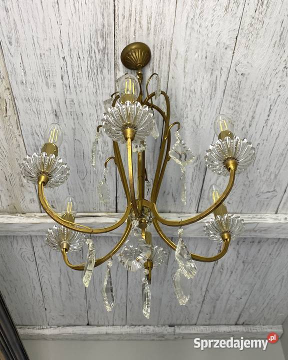 Francuski kryształowy Żyrandol vintage 18 Poznań