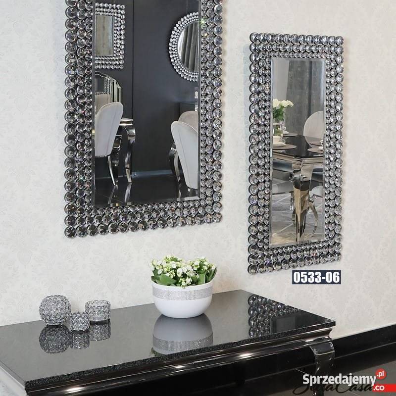 Lustro glamour z kryształkami duże ozdobne Warszawa