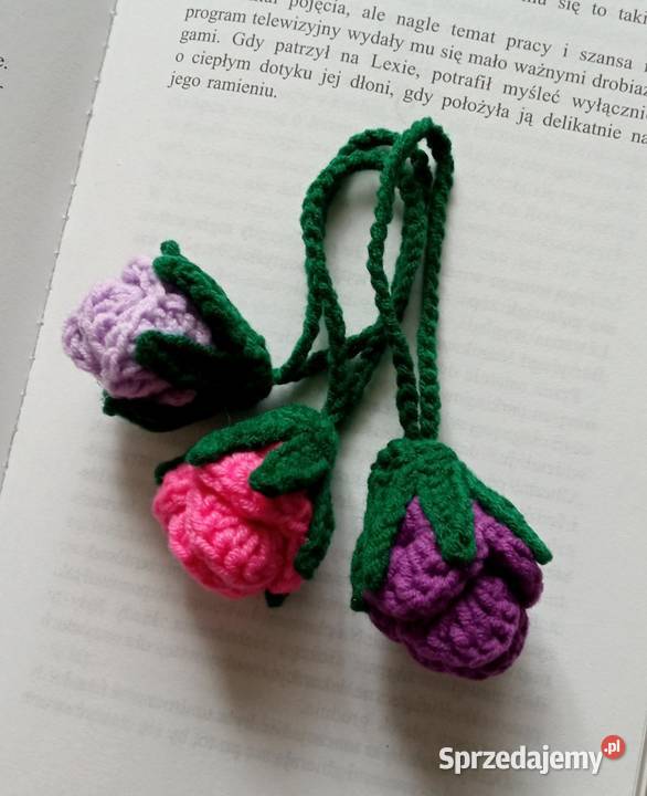 Różyczki wykonane na szydełkubreloki