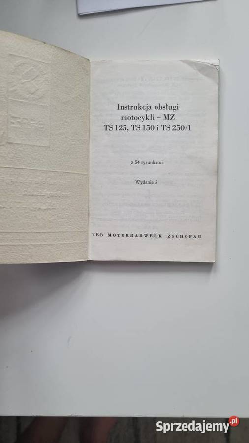 Instrukcja obslugi motocykla mz ts 125 ts 150