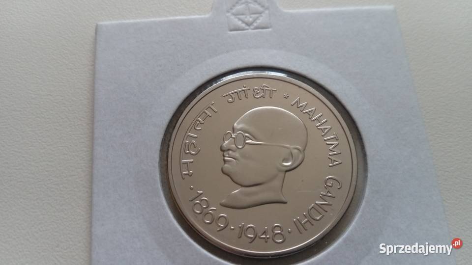 Moneta 1 rupia 1969 r 100 rocznica urodzin Numizmatyka wielkopolskie Mosina