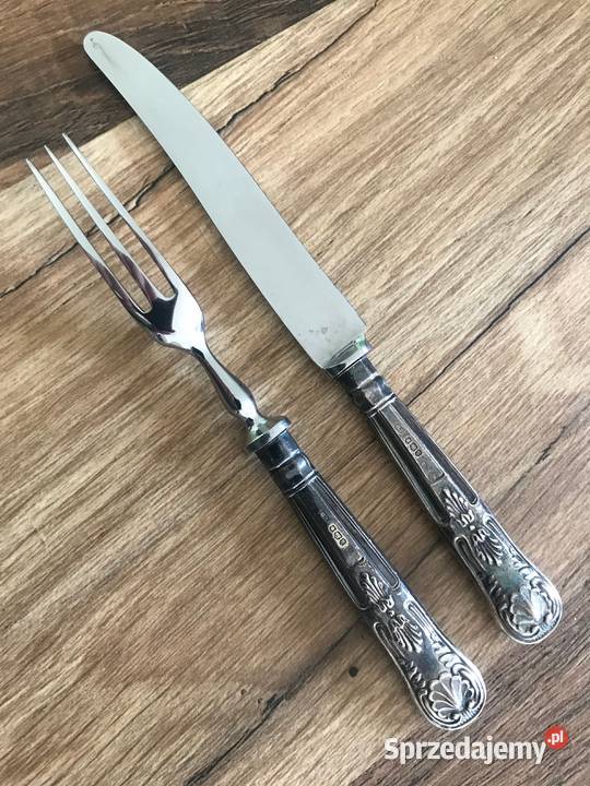 Komplet zabytkowych sztućców deserowych SREBRO Warszawa