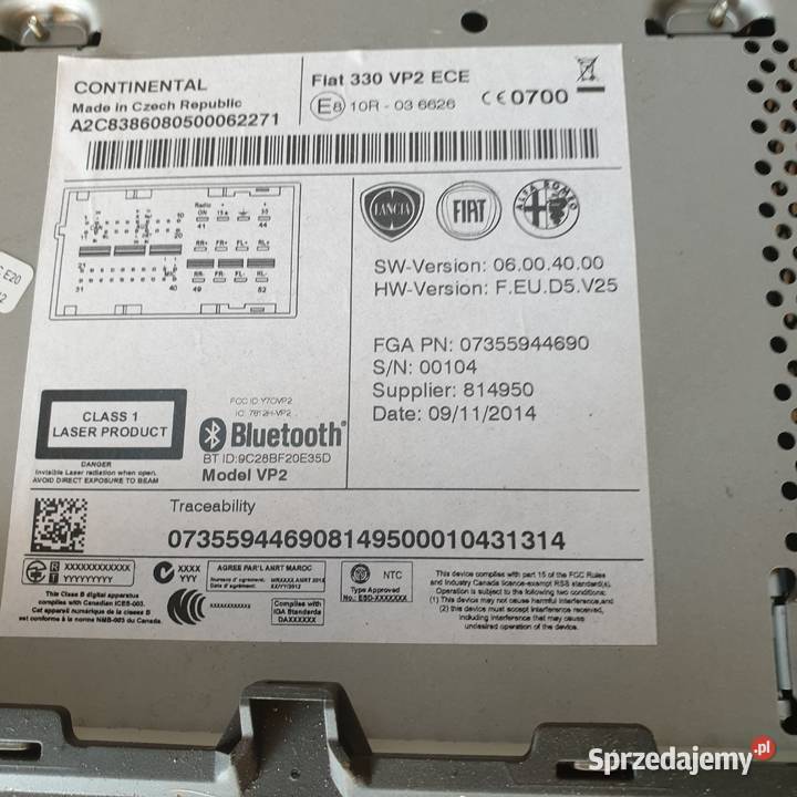 FIAT 500L 500 L RADIO CD 07355944690 kujawsko-pomorskie Łochowice