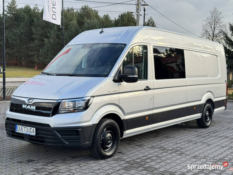 Man TGE 3180 Doka 7OSÓB Brygadówka LONG L5H3 wspomaganie kierownicy Widełki