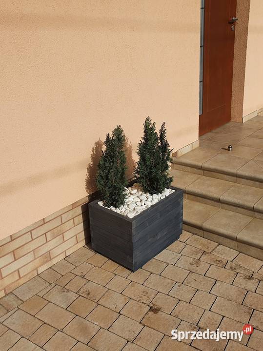 Donica ogrodowa szara drewniana 604040 Architektura ogrodowa Pławin sprzedam