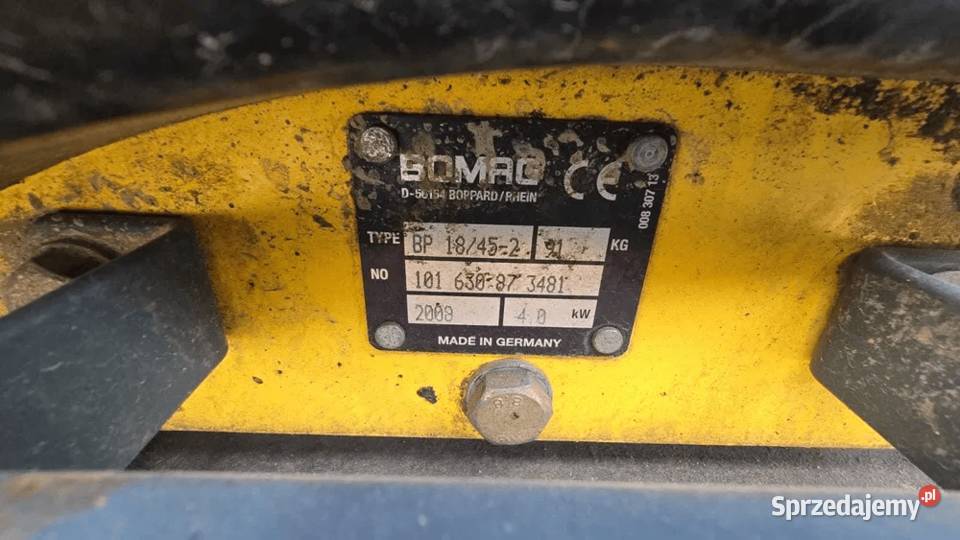 Zagęszczarka Bomag BP18452 Wacker Weber Ammann Rok produkcji 2008 Dunkowa