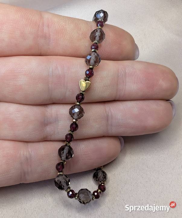 Bransoletka różaniec kamienie kwarc dymny Białystok