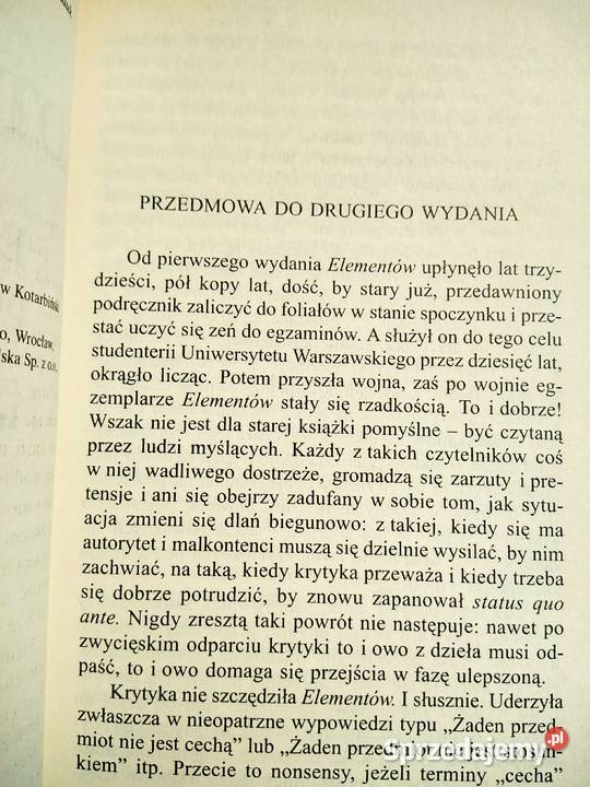 Kotarbiński Elementy poznania teorii formalnej Warszawa