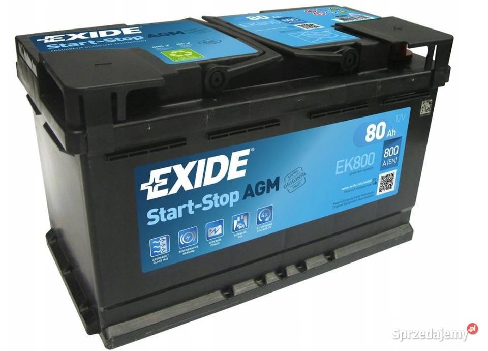Akumulator EXIDE AGM STARTSTOP EK800 80Ah 800A