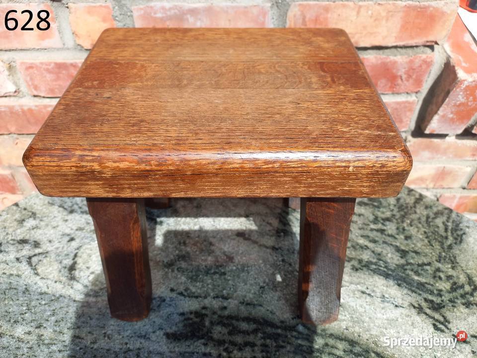 Kwietnik dębowy drewniany Stojak na kwiatek Antyki, Sztuka, Kolekcje Gawroniec sprzedam