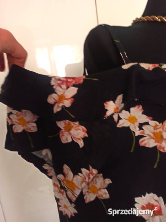 bawełniana bluzka floral krótki