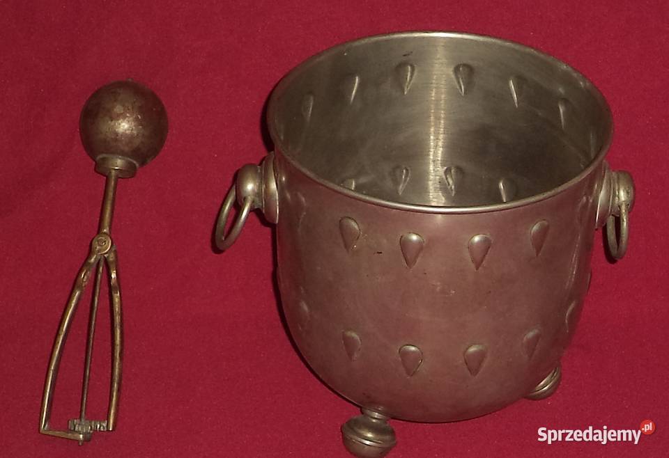Stara gałkownica łyżka wiaderko do lodu punca śląskie Piekary Śląskie
