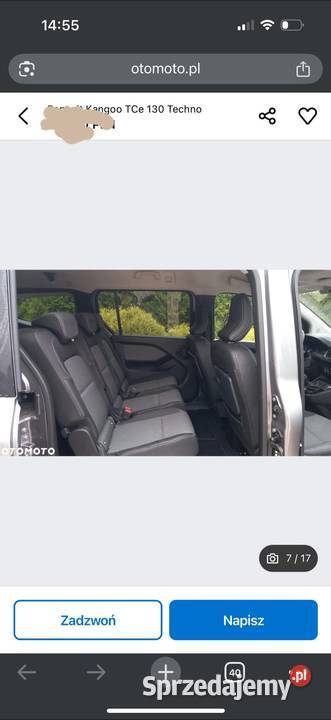 Okazja Kangoo grand 7 LONG osobowy Full NOWE elektryczne lusterka Ostrów Wielkopolski