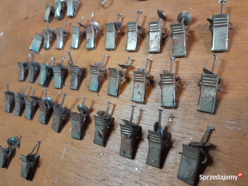 Stare żabki do karniszy metalowe zabytek PRL