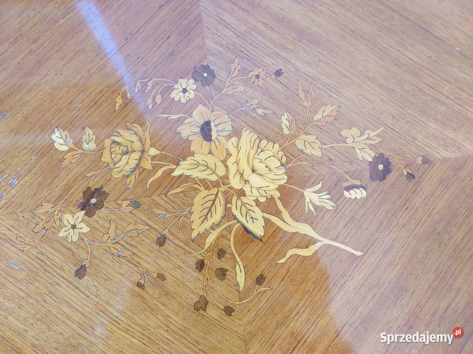 Stary stolik kawowy klapiak ludwikowski intarsje Meble pomorskie sprzedam