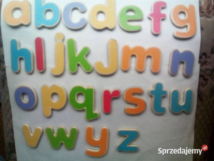 Abecadło drewniane magnes 82 elementy