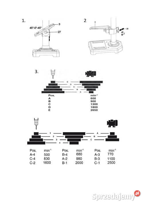 WIERTARKA stołowa 1850W 13MM 5STOPNIOWA model Ostrołęka sprzedam