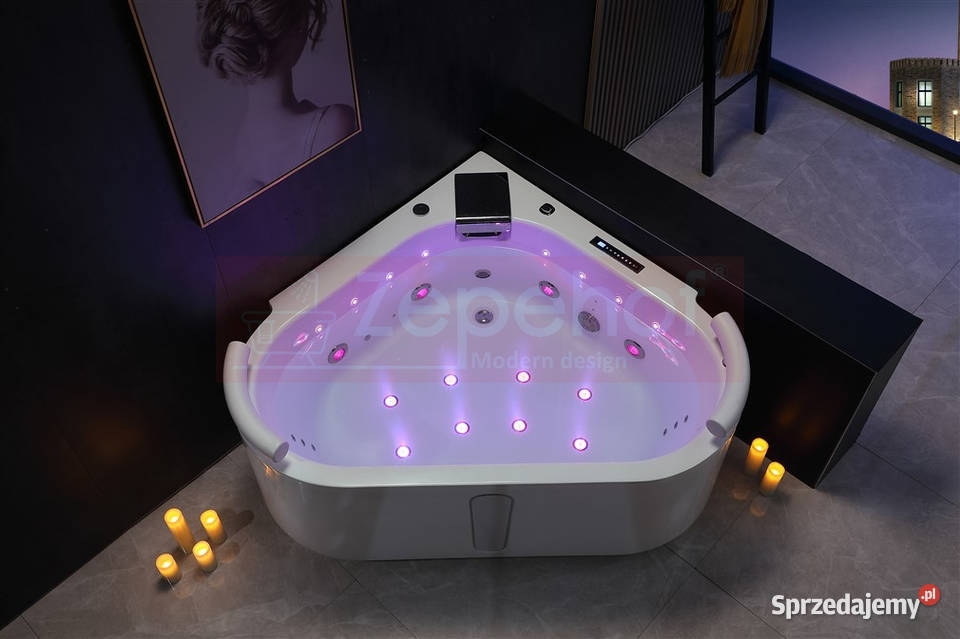 Wanna z hydromasażem EBD025 narożna 140cmx140 Grabówka