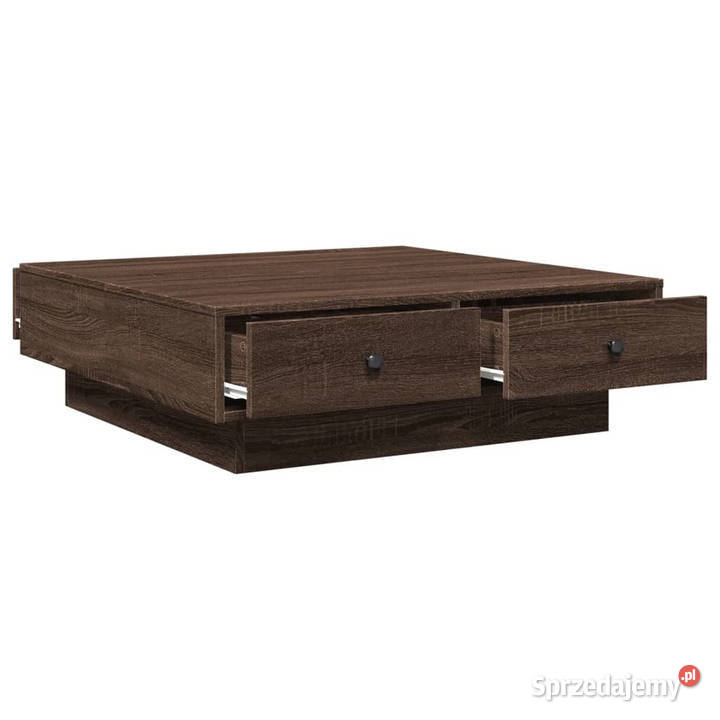 Stolik kawowy brązowy dąb 90x90x28 WM848093