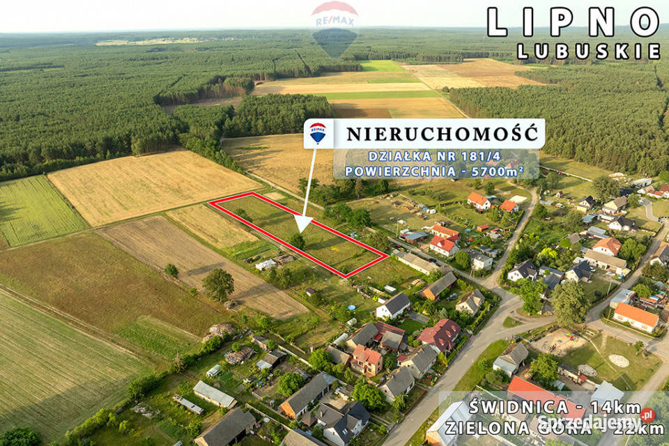 Na sprzedaż działka rolna 5700 m Lipno
