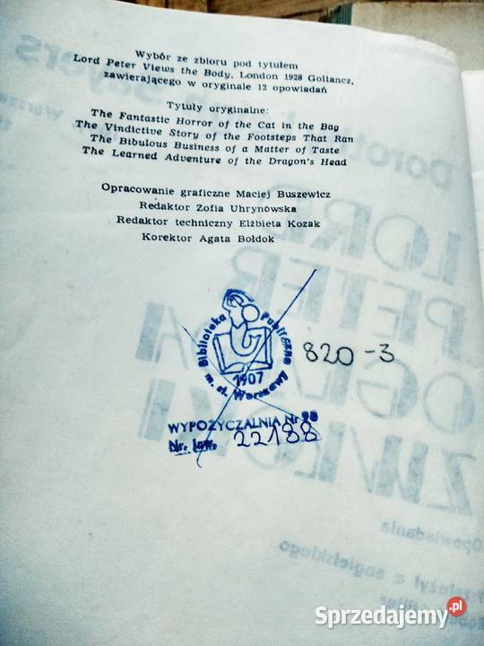 Lord Peter ogląda zwłoki książka Bródno