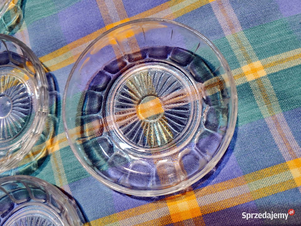 Vintage Spodki talerzyki pod dawne szklanki PRL Lublin