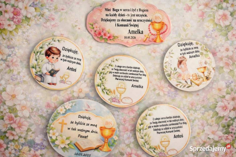 Kolorowe magnesy na Komunię wyjątkowe Pozostałe Sucha Beskidzka
