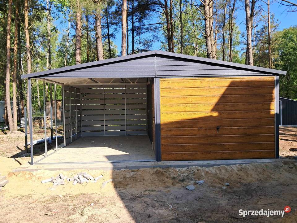 Garaż blaszany wiata Wzmocniony PROFILAMI Konstantynów Łódzki