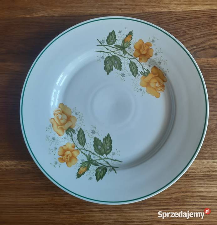Ceramika Włocławek duży talerz w herbaciane róże Pozostałe Morąg