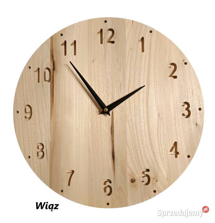 ZEGAR DREWNIANY DĘBOWY naturalny Średnica około Blachownia