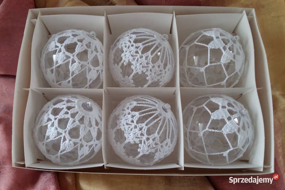 Ozdoby choinkowe na szydełku aniołki dzwonki Rękodzieło śląskie Jaworzno