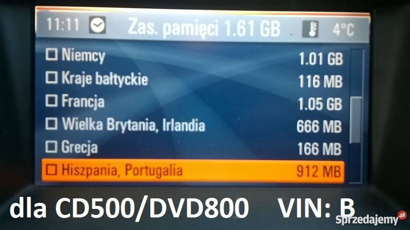 OPEL Insignia Astra Meriva CD500 DVD800 mapa śląskie Bielsko-Biała