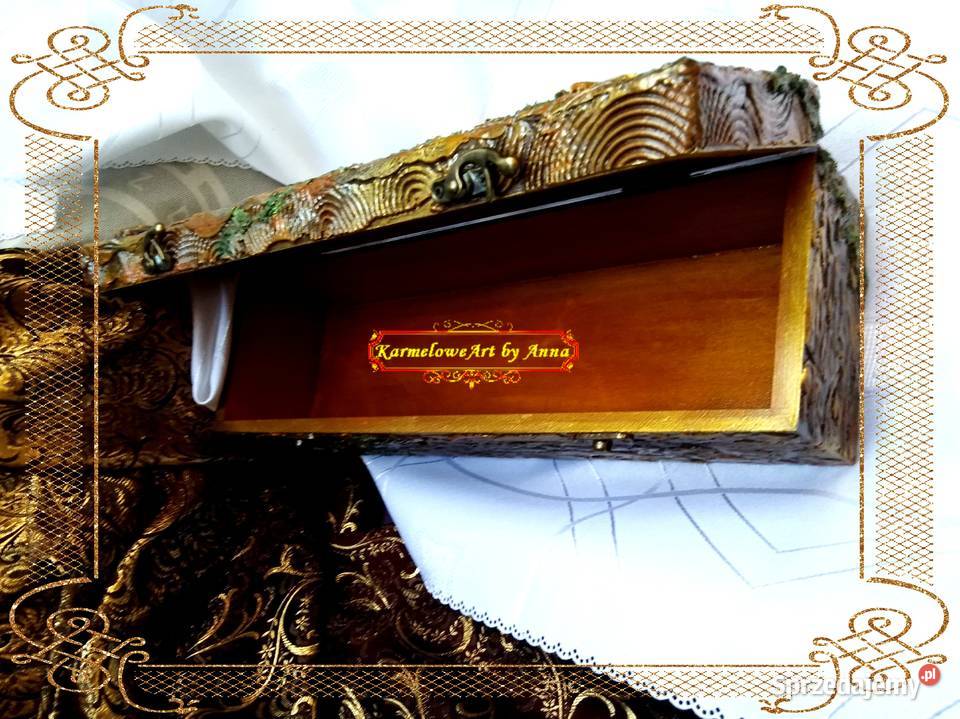Pudełko na wino decoupage rękodzieło prezent Rękodzieło mazowieckie sprzedam