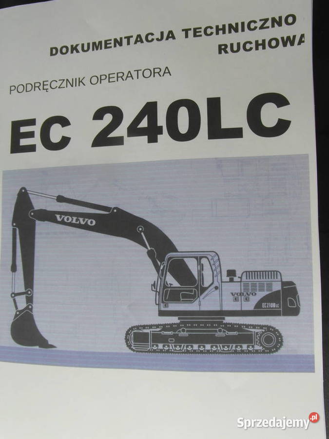 dtr instrukcja obsługi koparka volvo ec240LC i inne