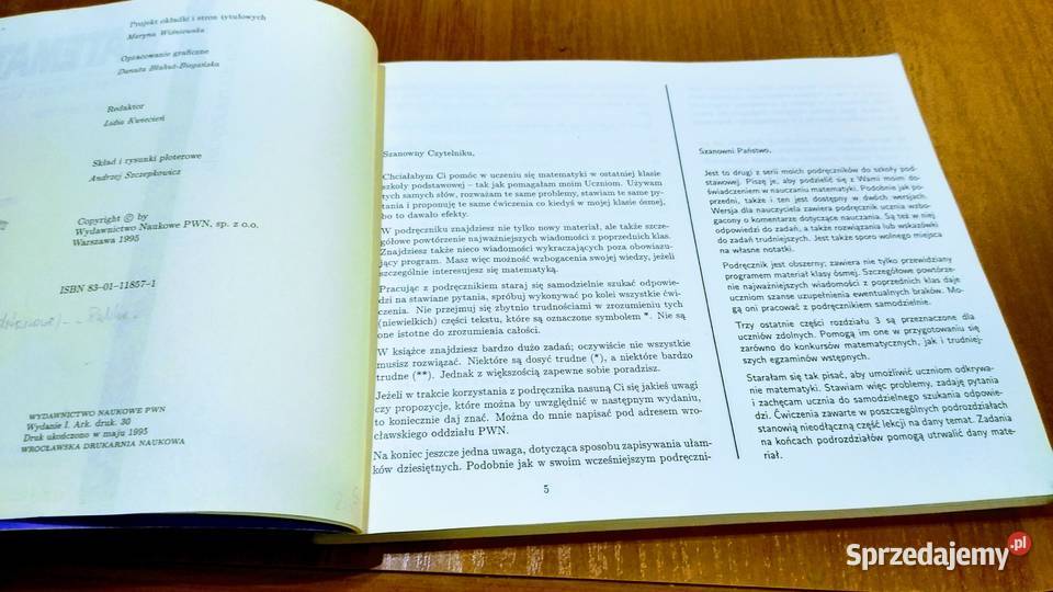 Matematyka 8 podręcznik klas VIII książka Gdańsk