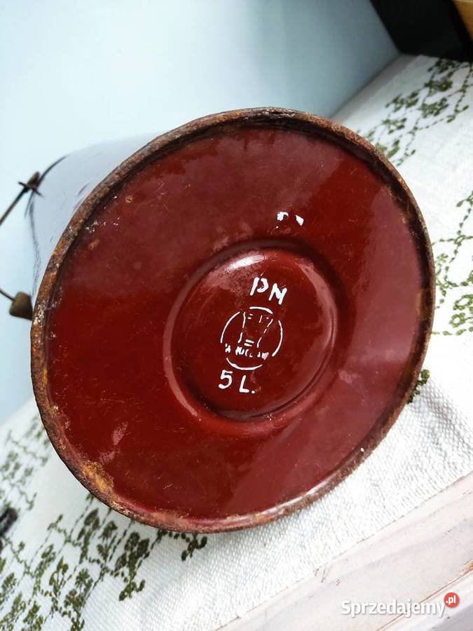 Kanka bańka emaliowana brązowa na mleko 5l Głuchołazy
