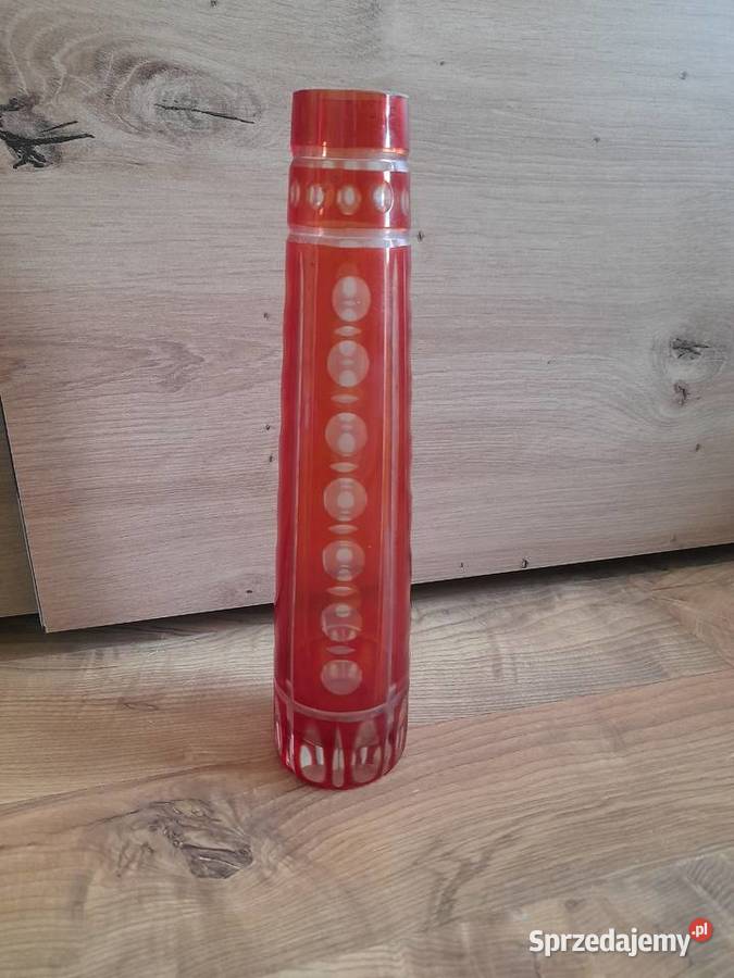 Wazon rubinowykryształ vintage prl lata 70 Kostrzyn nad Odrą