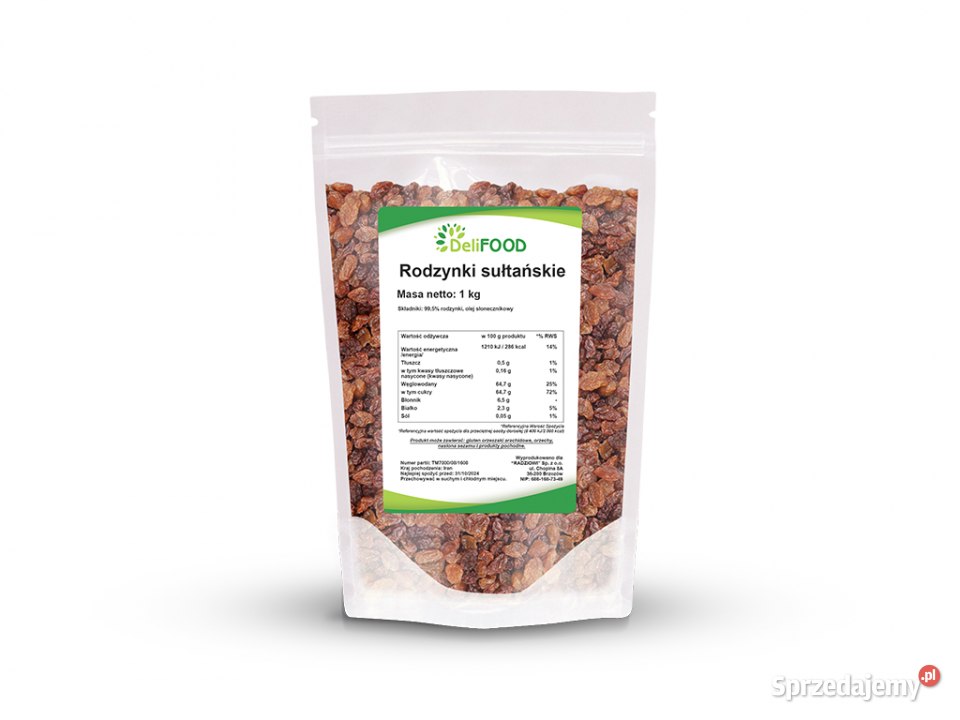 Rodzynka sułtańska 1000g Brzozów sprzedam