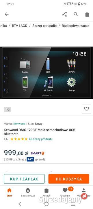 Radio Kenwood DMX 120BT 2 DIN Alfa Romeo MiTo MiTo lubelskie Kocudza Pierwsza