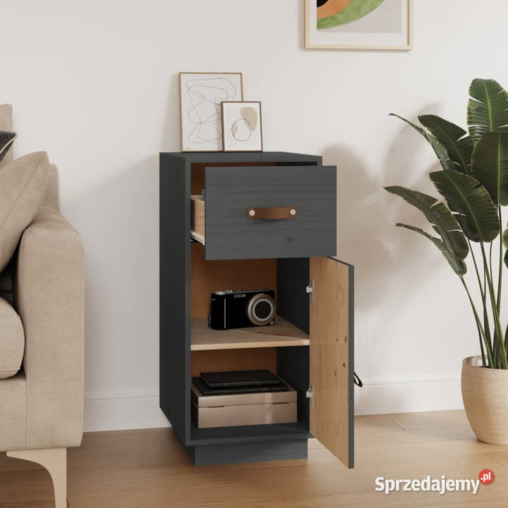 Szafka szara 34x40x75 lite drewno sosnowe Warszawa