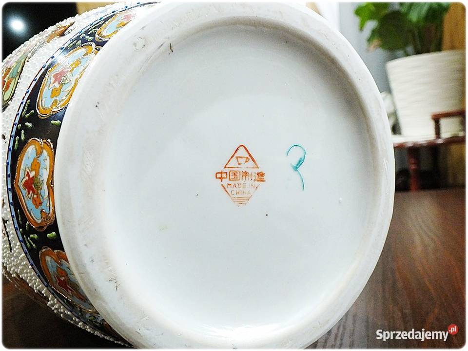 Duży Wazon Porcelana ręcznie malowana Złotem wys