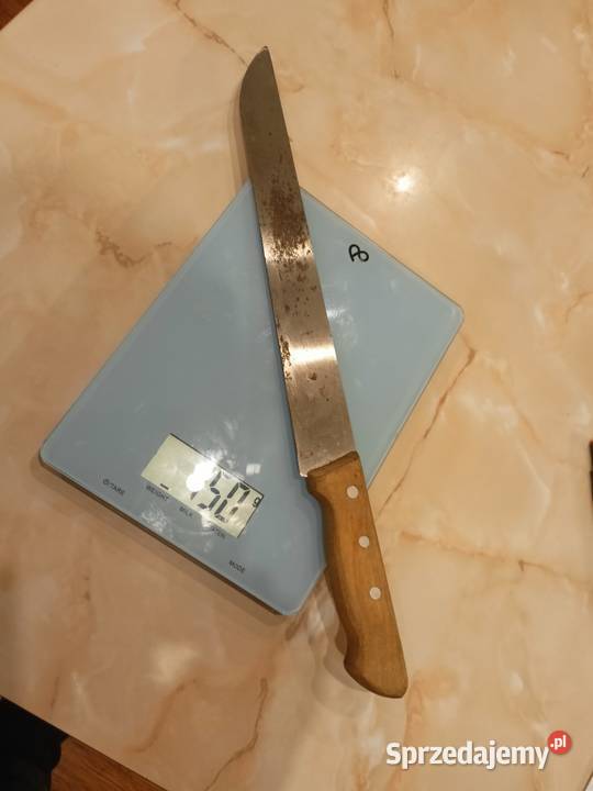 Nóż PRL stal węglowa brudna 42 Łódź