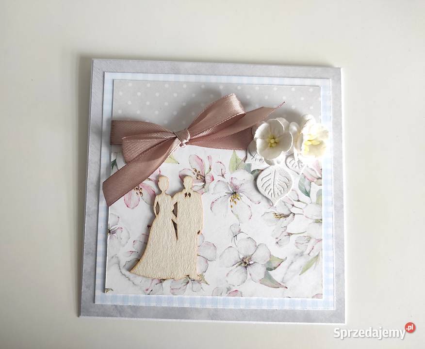 Kartka ręcznie robiona na Ślub handmade motyl sprzedam